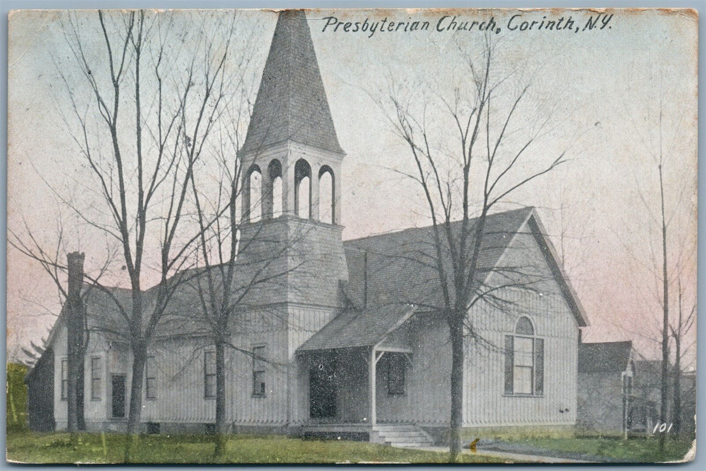 CORINTH NY PRESBYTERIAN CHURCH ANTIQUE POSTCARD