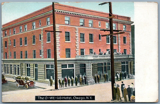 OWEGO NY O-WE-GO-HOTEL 1917 ANTIQUE POSTCARD