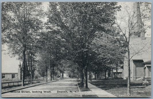 DEPOSIT NY SECOND STREET ANTIQUE POSTCARD