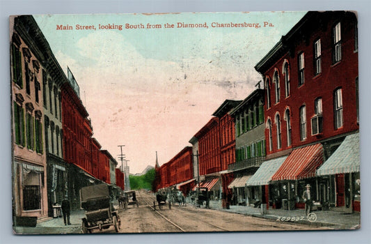CHAMBERSBURG PA MAIN STREET ANTIQUE POSTCARD