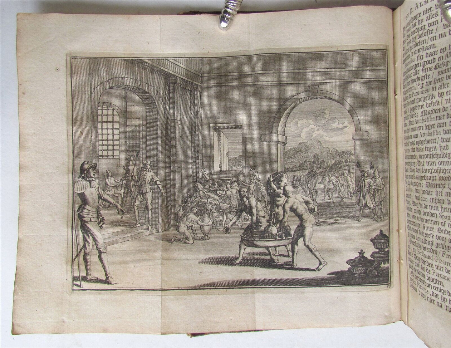 1706 CONQUEST of PERU & PANAMA ILLUSTRATED antique RARE F. Pizarro D. Almagro