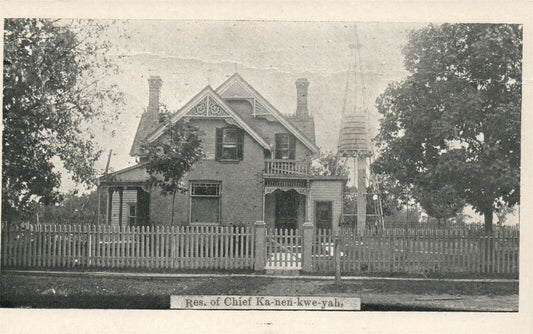 AMERICAN INDIAN CHIEF KA-NEN-KWE-YAH RESIDENCE ANTIQUE POSTCARD