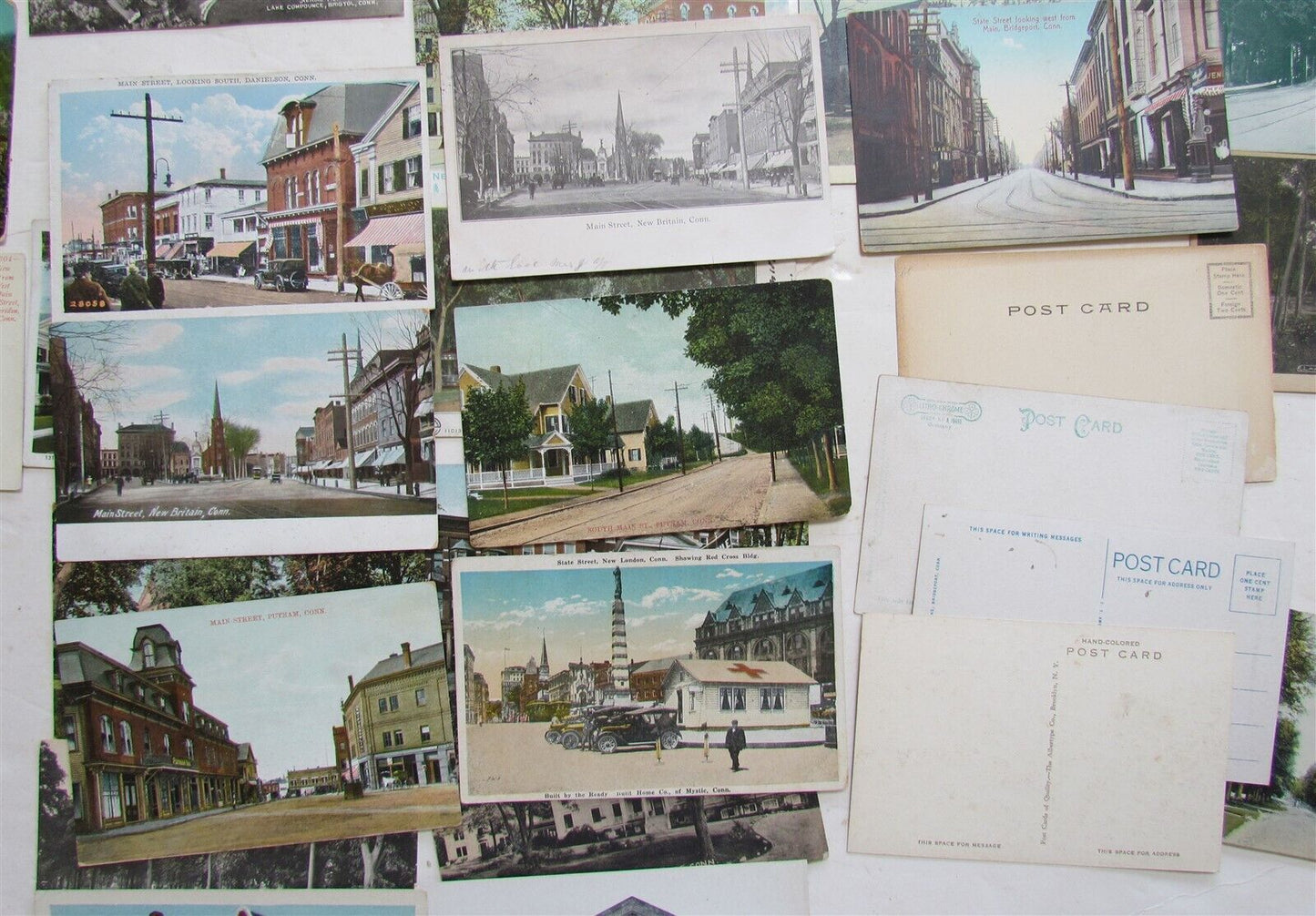 CONNECTICUT lot of 47 CT ANTIQUE POSTCARDS