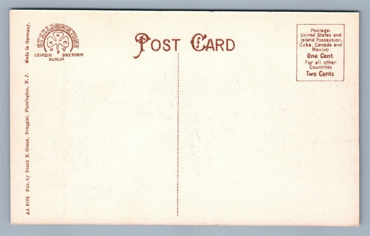 FLEMINGTON NJ RIVER VIEW ANTIQUE POSTCARD