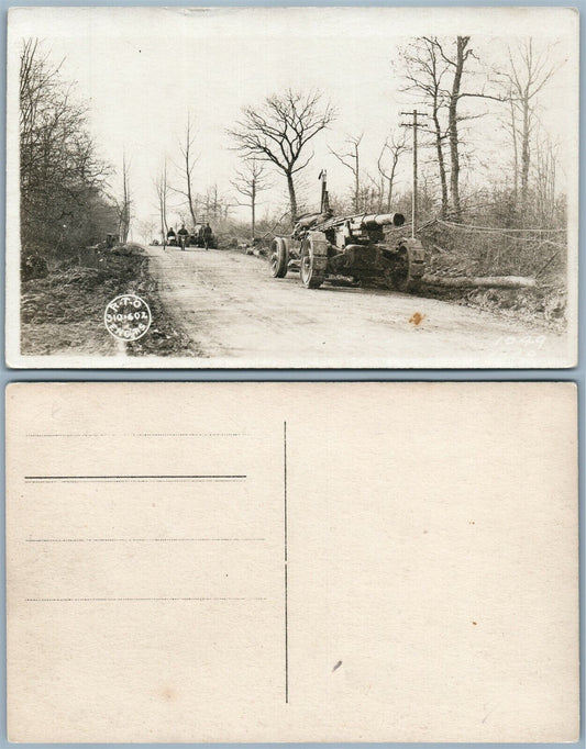ARTILLERY WWII ERA VINTAGE REAL PHOTO POSTCARD RPPC w/ CANNON
