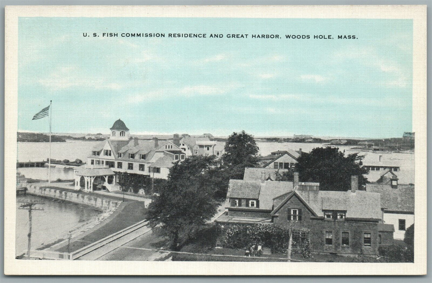WOODS HOLE MA US FISH COMISSION ANTIQUE POSTCARD