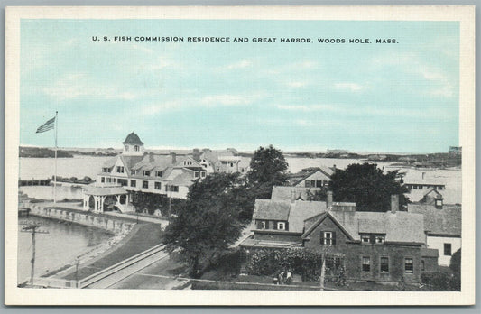 WOODS HOLE MA US FISH COMISSION ANTIQUE POSTCARD