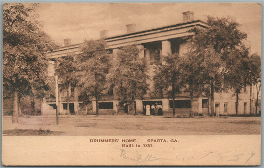 SPARTA GA DRUMMERS' HOME ANTIQUE POSTCARD