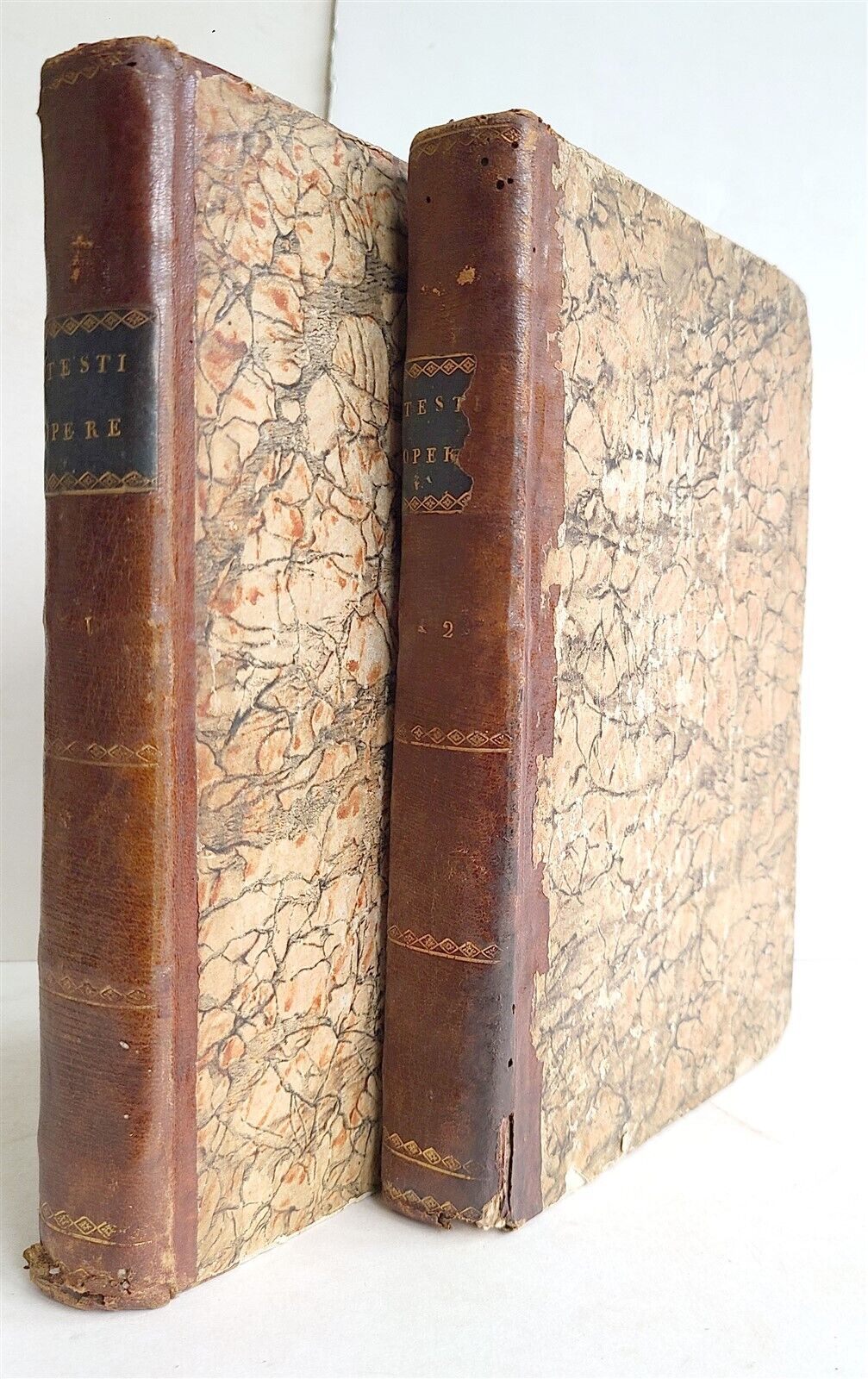 1817 OPERE SCELTE DEL CONTE D. FULVIO TESTI 2 VOLUMES antique POETRY & LETTERS