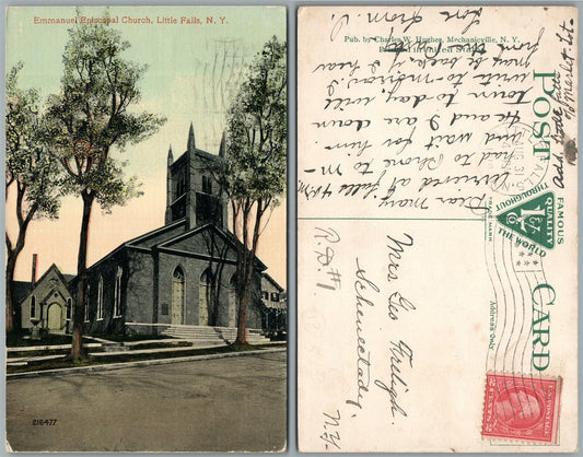 LITTLE FALLS N.Y. EMMANUEL EPISCOPAL CHURCH ANTIQUE POSTCARD