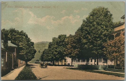 BOLIVAR NY BOSS STREET ANTIQUE POSTCARD