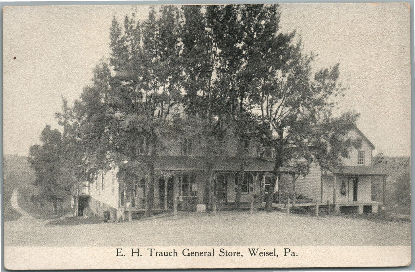 WEISEL PA E.H. TRAUCH GENERAL STORE ANTIQUE POSTCARD