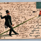 R. TUCK WRITE AHEAD SERIES ANTIQUE POSTCARD tightrope artist