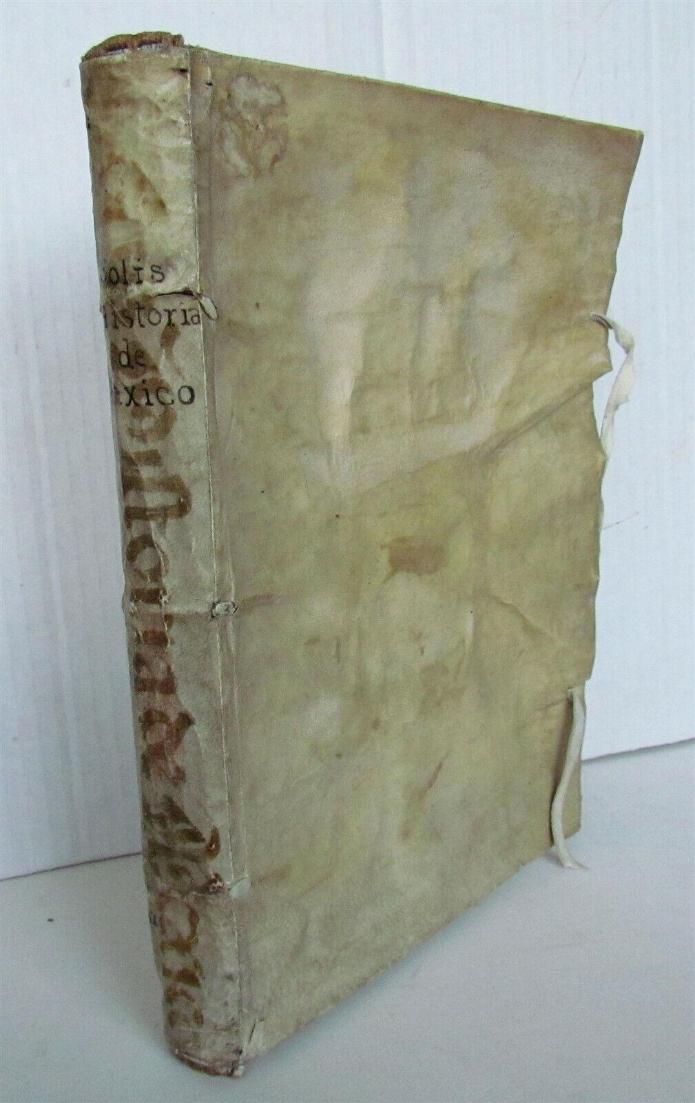 1732 HISTORY of CONQUEST of MEXICO in SPANISH VELLUM BINDING antique FOLIO