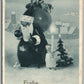 TOY SANTA CHRISTMAS NEW YEAR ANTIQUE POSTCARD