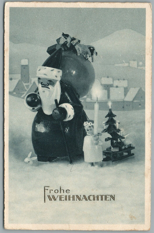 TOY SANTA CHRISTMAS NEW YEAR ANTIQUE POSTCARD