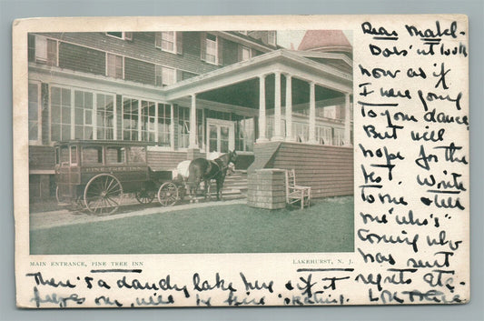LAKEHURST NJ PINE TREE INN ANTIQUE POSTCARD