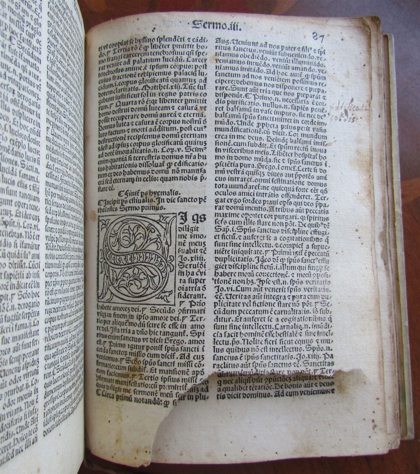 1499 INCUNABULA Sermones de sanctis by Jacobus de Voragine INCUNABLE ANTIQUE