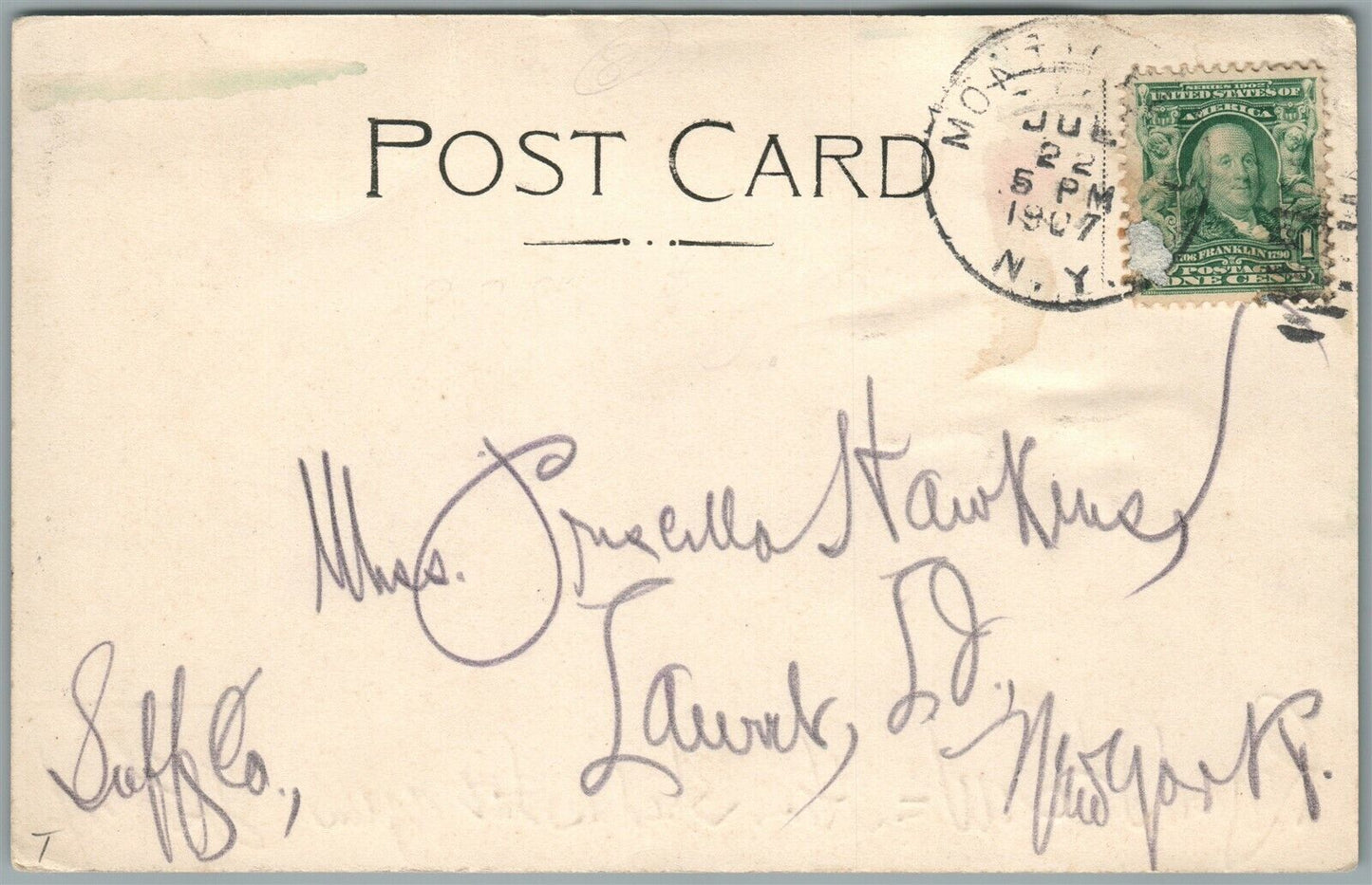 MONTICELLO NY MILL STREET ANTIQUE POSTCARD