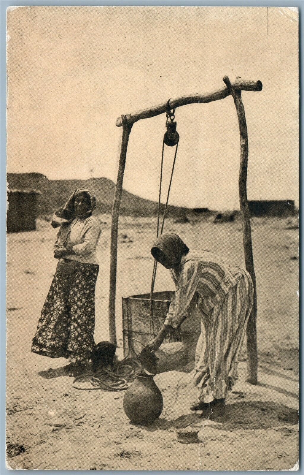 MOQUI INDIAN WOMEN 1909 ANTIQUE POSTCARD