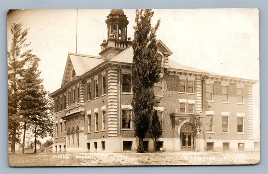 EDGERTON OH PUBLIC SCHOOL ANTIQUE REAL PHOTO POSTCARD RPPC