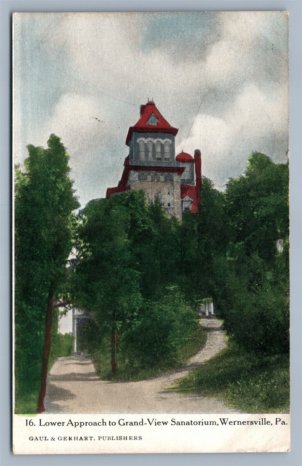 WERNERSVILLE PA SANATORIUM 1912 ANTIQUE POSTCARD