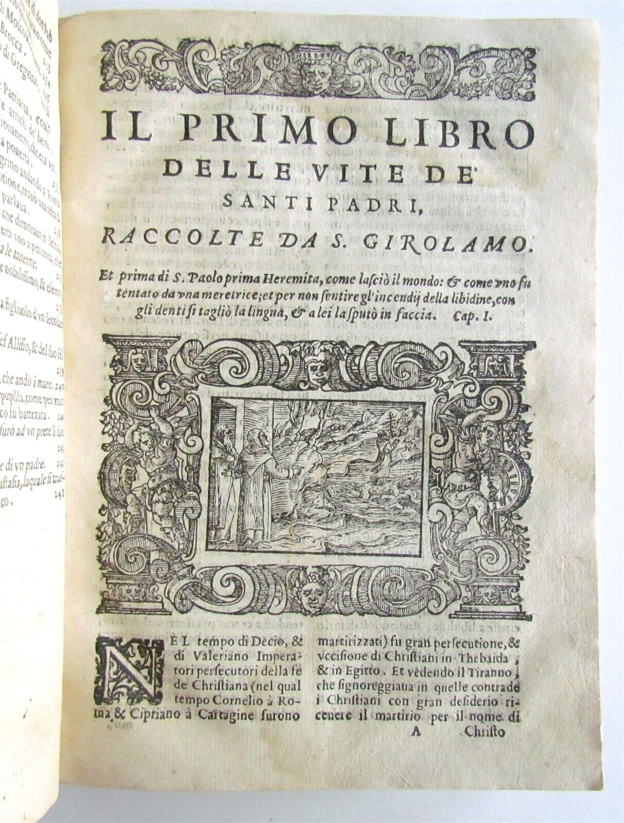 1597 ILLUSTRATED Le Vite de' Santi Padri Insieme Col Prato antique vellum RARE