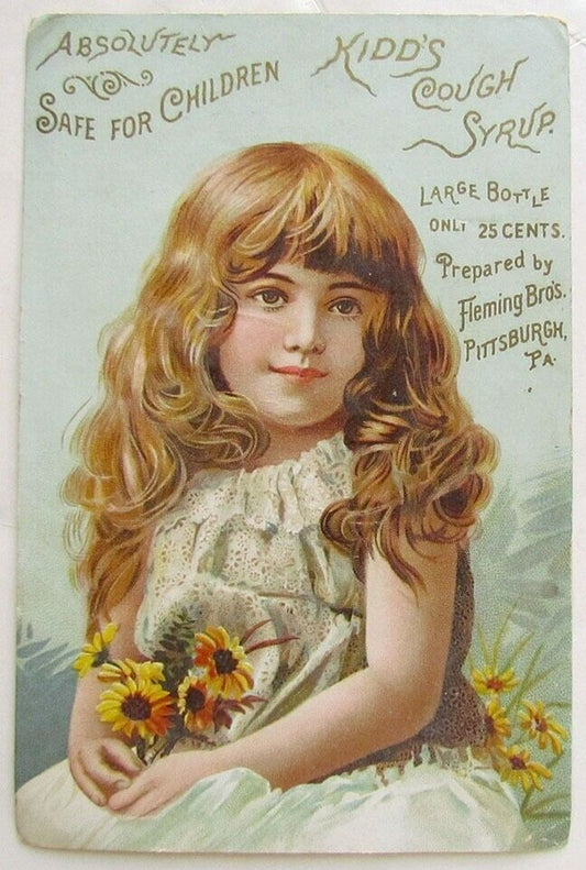 1900s VINTAGE TRADE CARD KIDD'S COUGH SYRUP ADVERTISING POSTCARD PITTSBURGH PA