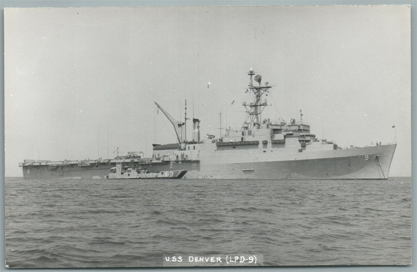 MILITARY SHIP USS DENVER VINTAGE REAL PHOTO POSTCARD RPPC