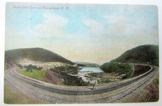 VINTAGE POSTCARD PENNSYLVANIA RAILROAD HORSESHOE CURVE railway train