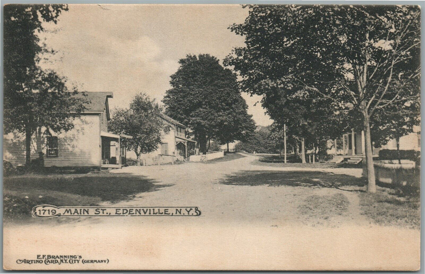 EDENVILLE NY MAIN STREET ANTIQUE POSTCARD