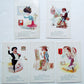 LOT OF 6  ANTIQUE UNDIVIDED COMIC POSTCARDS SINGER ARTIST SPORTSMAN SCHOOLMARM