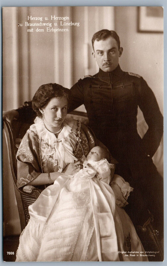 GERMAN HERZOG u HERZOGIN zu BRAUNSCHWEIG ANTIQUE REAL PHOTO POSTCARD RPPC