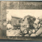 FARMERS HORSE WAGON CORN CABBAGE EXAGGERATED ANTIQUE REAL PHOTO POSTCARD RPPC