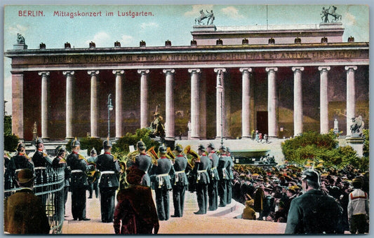 BERLIN GERMANY MILITARY ORCHESTRA CONCERT ANTIQUE POSTCARD