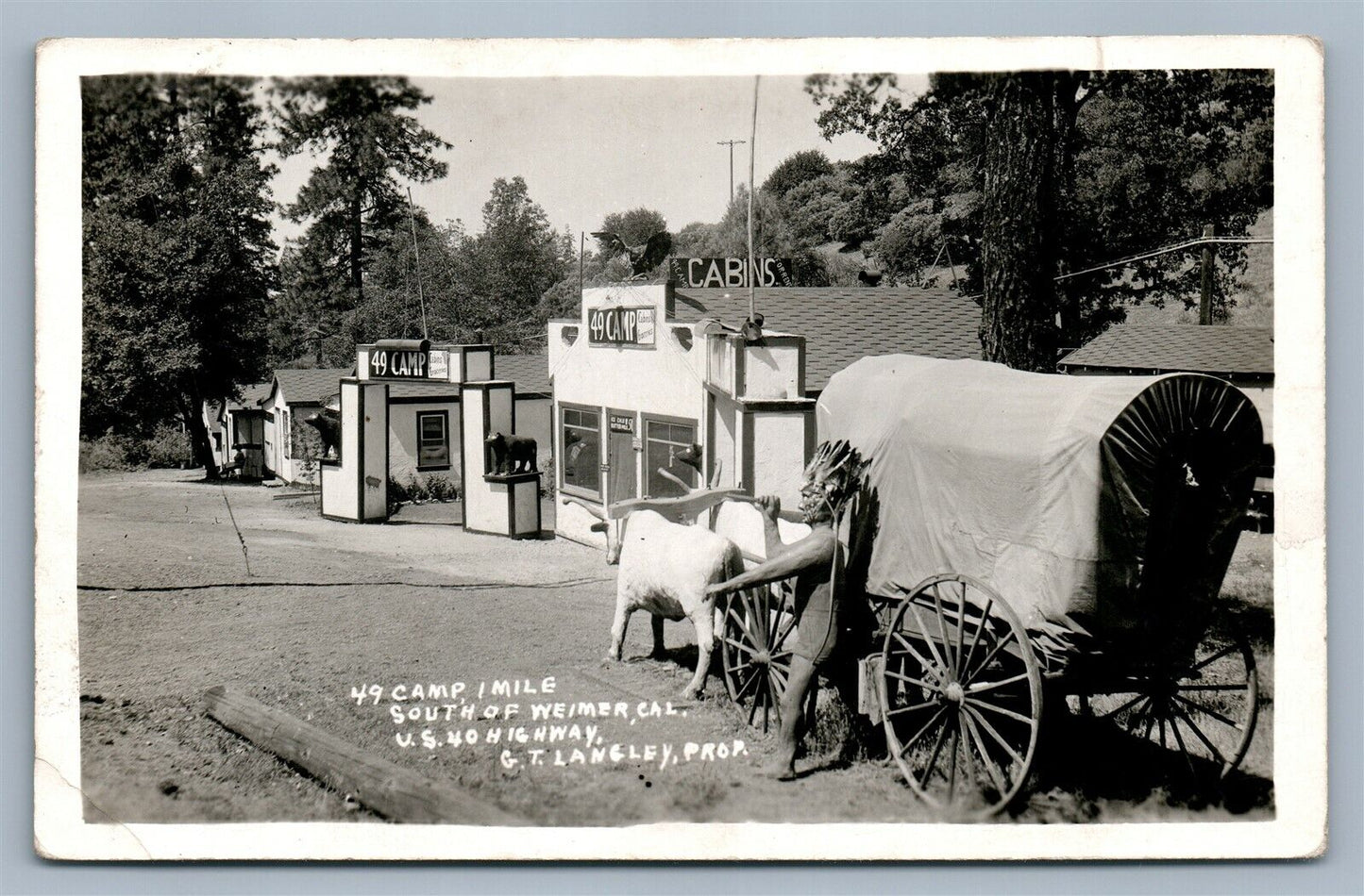 WEIMER CA 49 CAMP U.S. 40 HIGHWAY VINTAGE REAL PHOTO POSTCARD RPPC