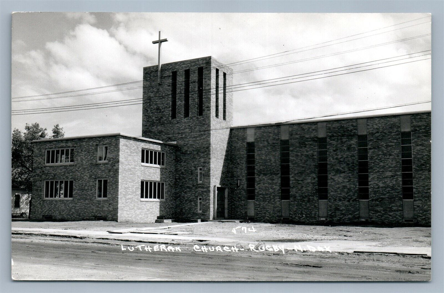 RUGBY ND LUTHERAN CHURCH VINTAGE REAL PHOTO POSTCARD RPPC