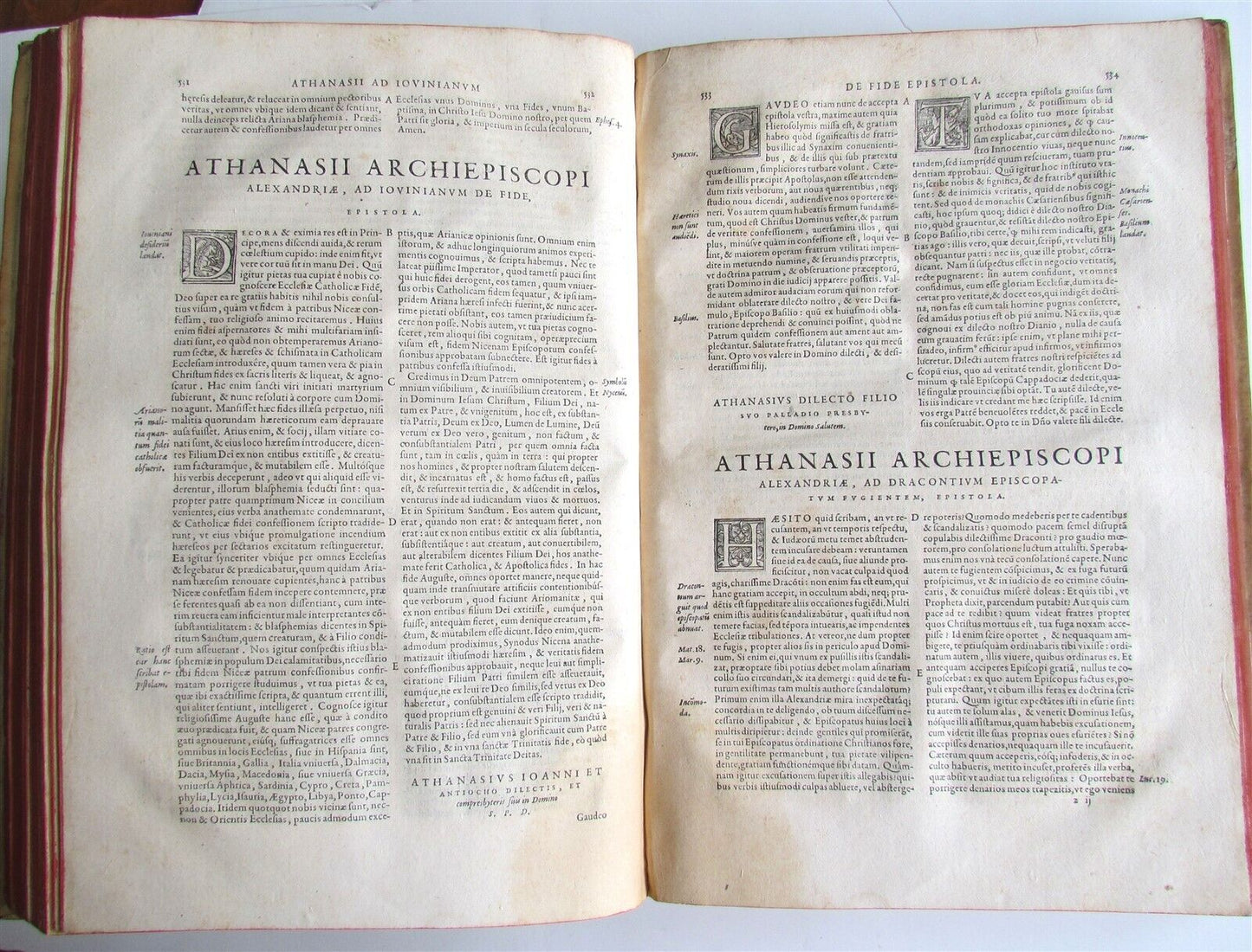 1572 DIVI ATHANASII MAGNI antique 16th century VELLUM BOUND FOLIO