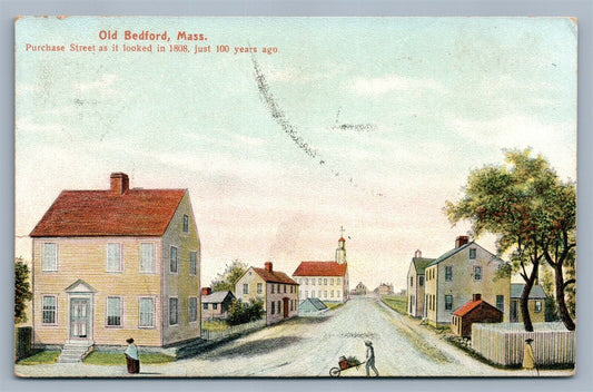 OLD BEDFORD MA PURCHASE STREET ANTIQUE POSTCARD