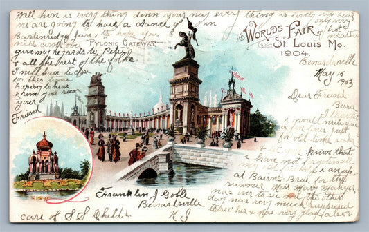 WORLD'S FAIR ST.LOUIS MO 1903 UNDIVIDED ANTIQUE POSTCARD