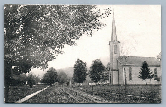 ROSCOE NY PRESBYTERIAN CHURCH ANTIQUE POSTCARD