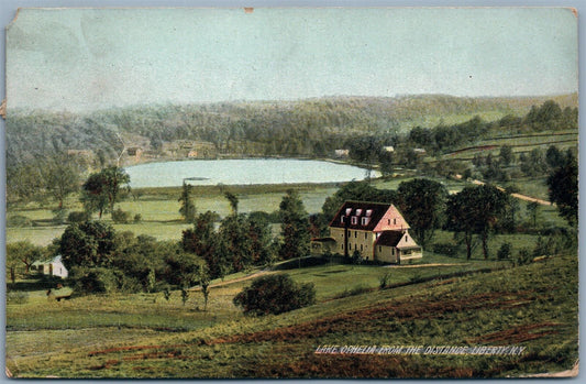 LIBERTY NY LAKE OPHELIA 1910 ANTIQUE POSTCARD