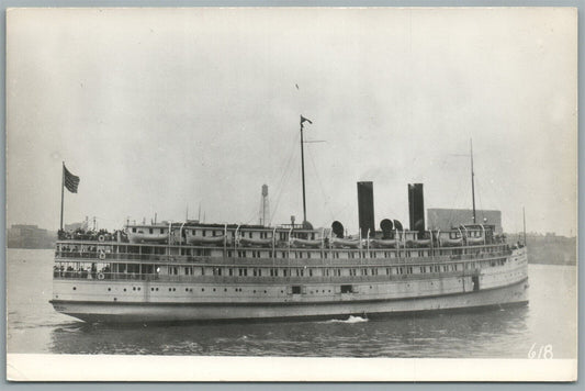 STEAMSHIP BUNKER HILL VINTAGE REAL PHOTO POSTCARD RPPC