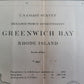 1867 CHART OF GREENWICH BAY RHODE ISLAND antique