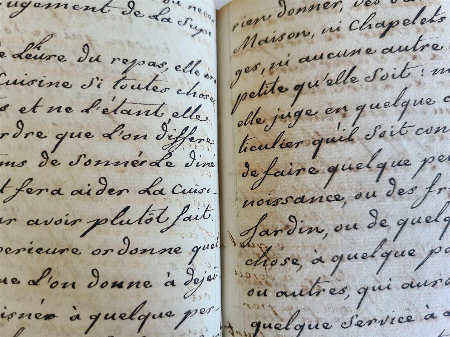 19th CENTURY FRENCH MANUSCRIPT BOOK antique De nos saintes constitutions 330 pp