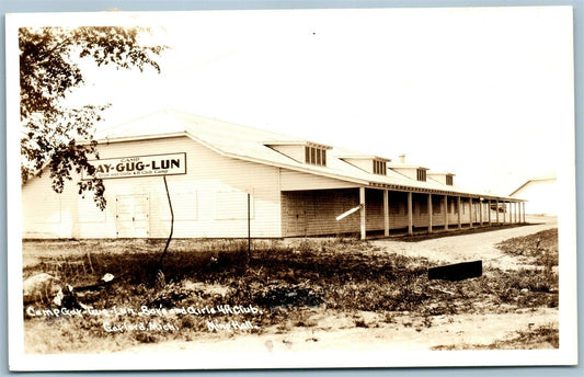 GAYLORD MI BOYS & GIRLS CLUB CAMP GAY-GUG-LUN VINTAGE REAL PHOTO POSTCARD RPPC