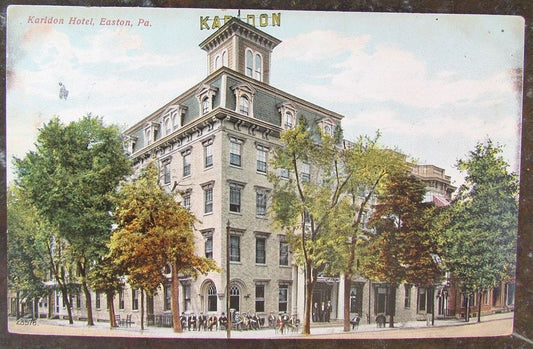 ANTIQUE 1908 POSTCARD KARLDON HOTEL EASTON PA