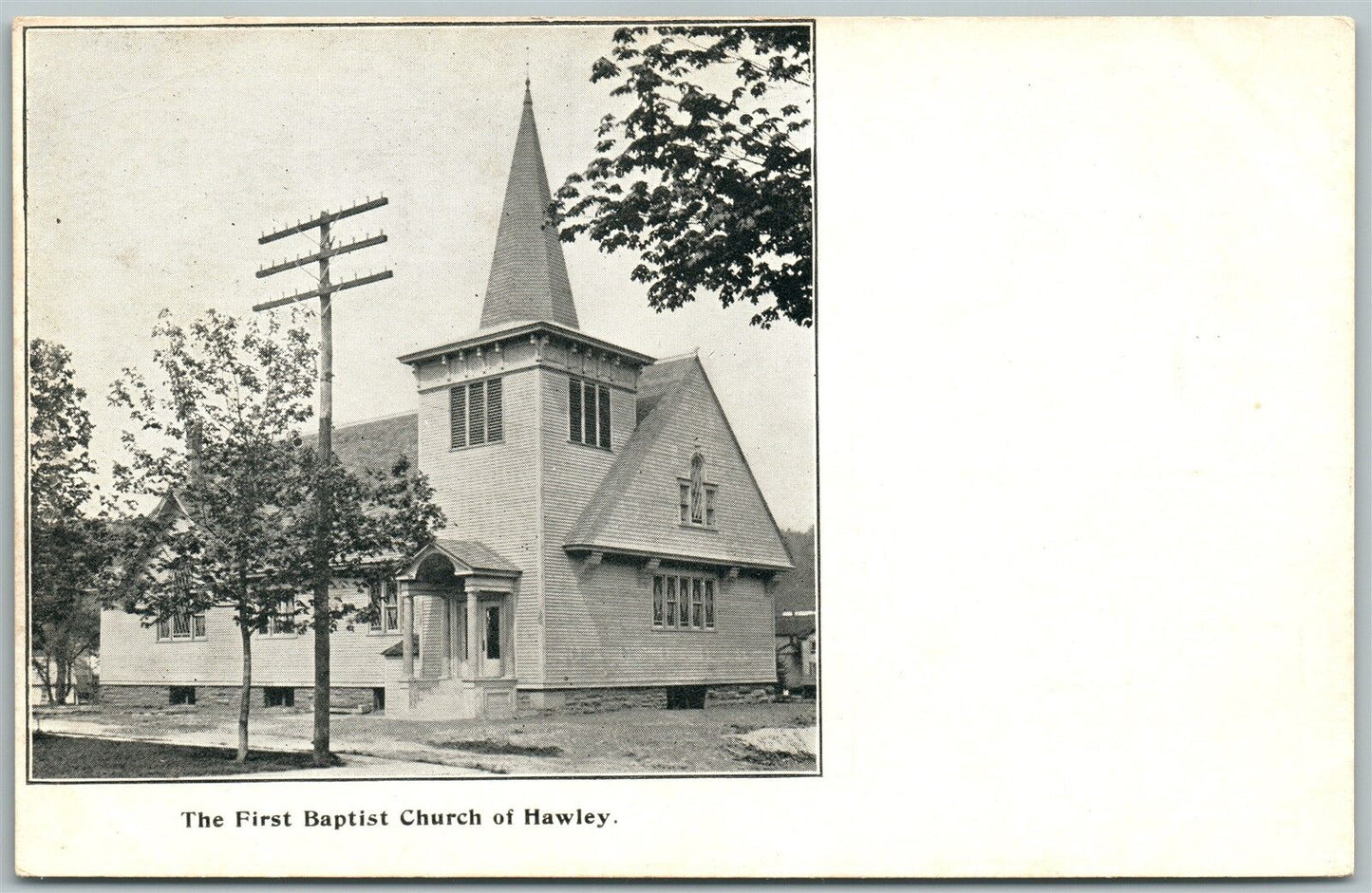 HAWLEY PA FIRST BAPTIST CHURCH ANTIQUE POSTCARD