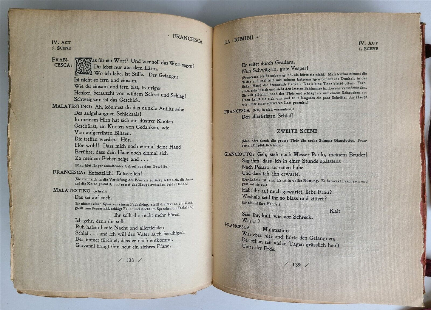 1903 FRANCESCA DA RIMINI EINE TRAGOEDIE IN VERSEN antique by GABRIELE D'ANNUNZIO