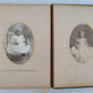 PHOTO ALBUM VICTORIAN antique with 20 PHOTOS nice embossed leather binding 19 c.